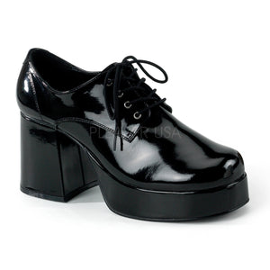 Men's black platform disco shoes with 3.5-inch block heel Jazz-02