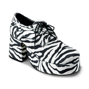 men's zebra platform disco shoes with 3.5-inch block heel Jazz-02