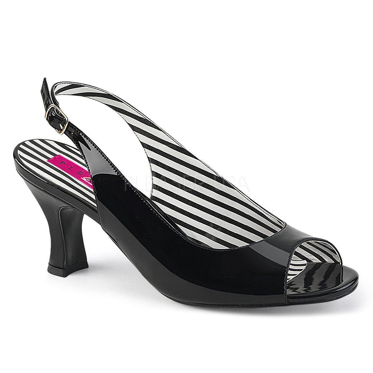 La_ Femme - Navy Block Heel Court shoes Heel: 3