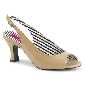 cream slingback peep toe pump shoes with 3-inch heels Jenna-02