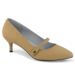 taupe Mary Jane pump shoes with 2.5-inch kitten heels Kitten-03