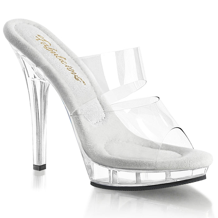 Double Vamp Clear Slide with 5-Inch Heel LIP-102