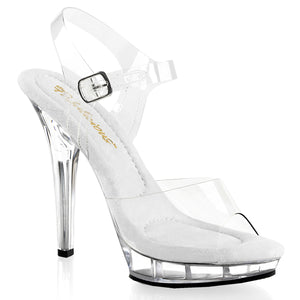 clear ankle strap sandal shoe with clear 5-inch heel Lip-108