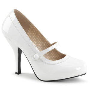white Mary Jane pump shoes with 4.5-inch spike heel Pinup-01