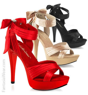 colors of Cocktail-568 Criss-cross pleated strap 5 inch high heel shoe