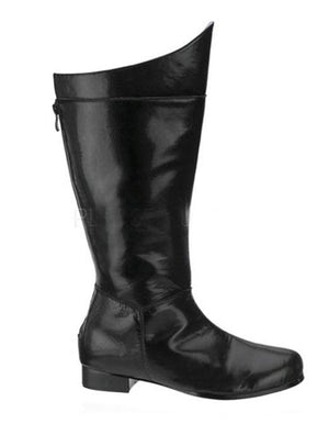 side view of men's superhero costume boots