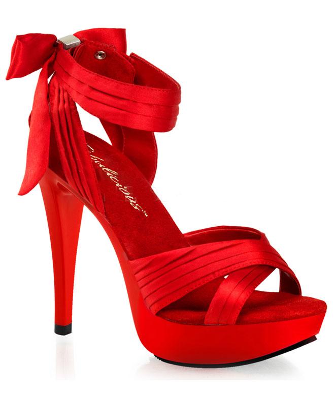 Pleated Strap Sandal 5-inch Heel -Red/Black/Champagne COCKTAIL-568