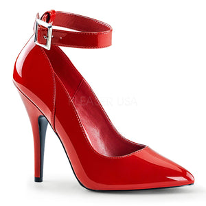 Ankle strap patent pump large size women's shoe with 5 inch heel Seduce-431