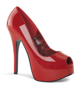 Teeze-22 red peep toe pump high heel shoes