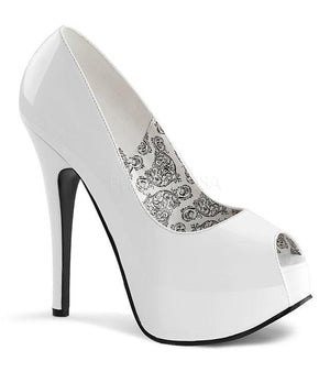 Teeze-22 white peep toe pump high heel shoes
