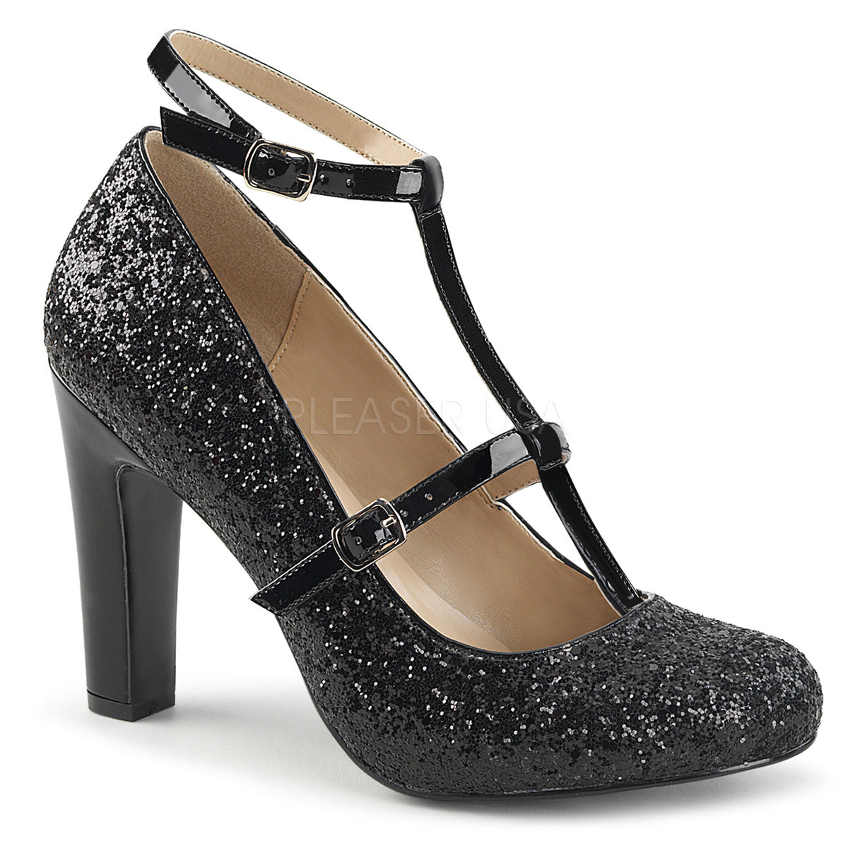 Royalty: Black Suede & Bronze - Glitter Heels for Bunions | Sole Bliss
