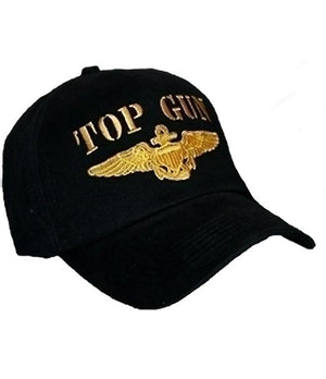 Top Gun cap with gold embroidered flight wings 055186