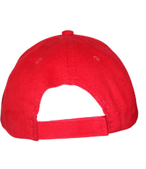 back of Canada Est 1867 red cap with white lettering 306400