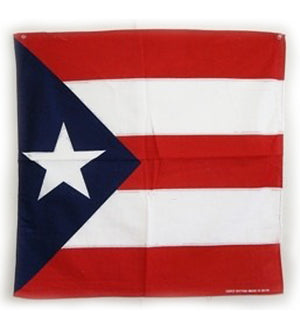 Puerto Rico flag cotton bandana, size 22x22 inches square 357951