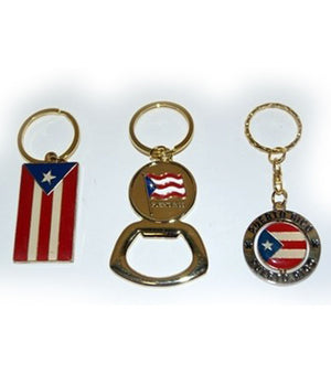 Puerto Rico Flag Key Ring 3-pc Set