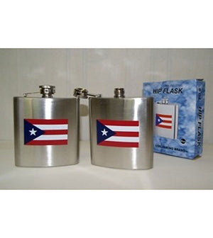 Puerto Rico flag stainless steel small 6-ounce hip flask 60000344