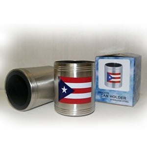 stainless steel Puerto RIco flag can holder koozie 61141
