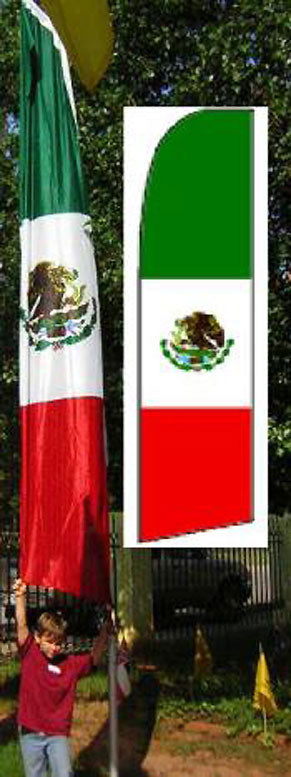 tall Mexico swooper flag is Size is 2.5-feet by 11-feet 837744 