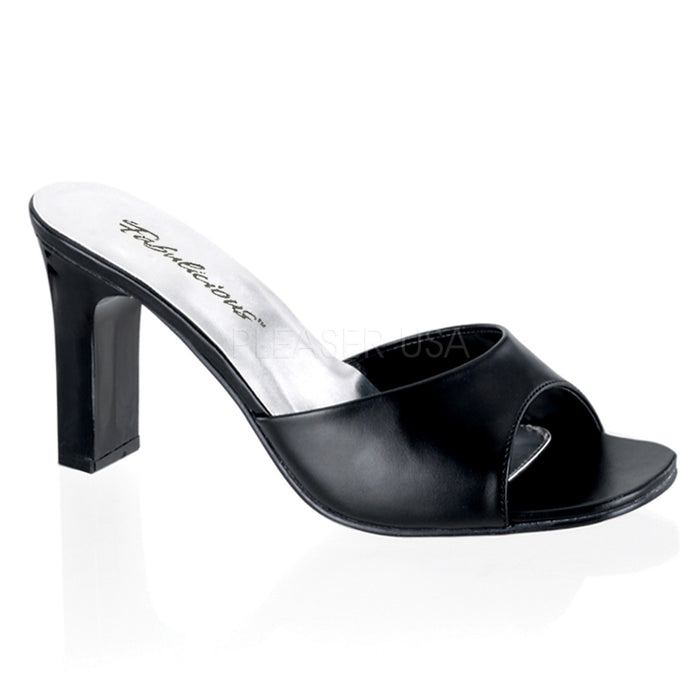 Black Slipper with 3-inch Block Heel PS-ROMANCE-301-2