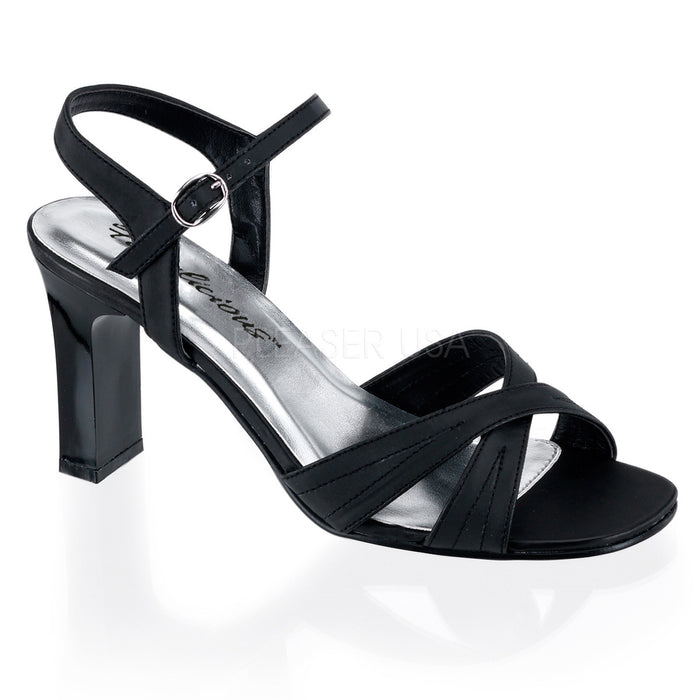 Black Sandals with 3-inch Block Heels PS-ROMANCE-313