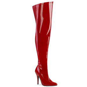 red wide calf classic thigh boot with 5-inch heel Seduce-3000WC