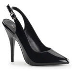 black sling back pump shoe with 5-inch high heel Seduece-317