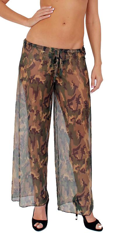 Camouflage Sheer Beach Pants