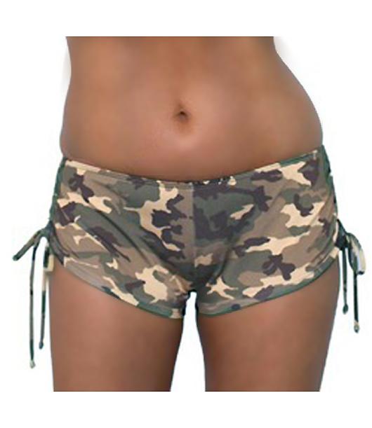 Camouflage Side Tie Booty Shorts
