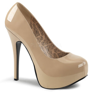 cream hidden platform wide width pump shoes with 5-inch heel Teeze-06W
