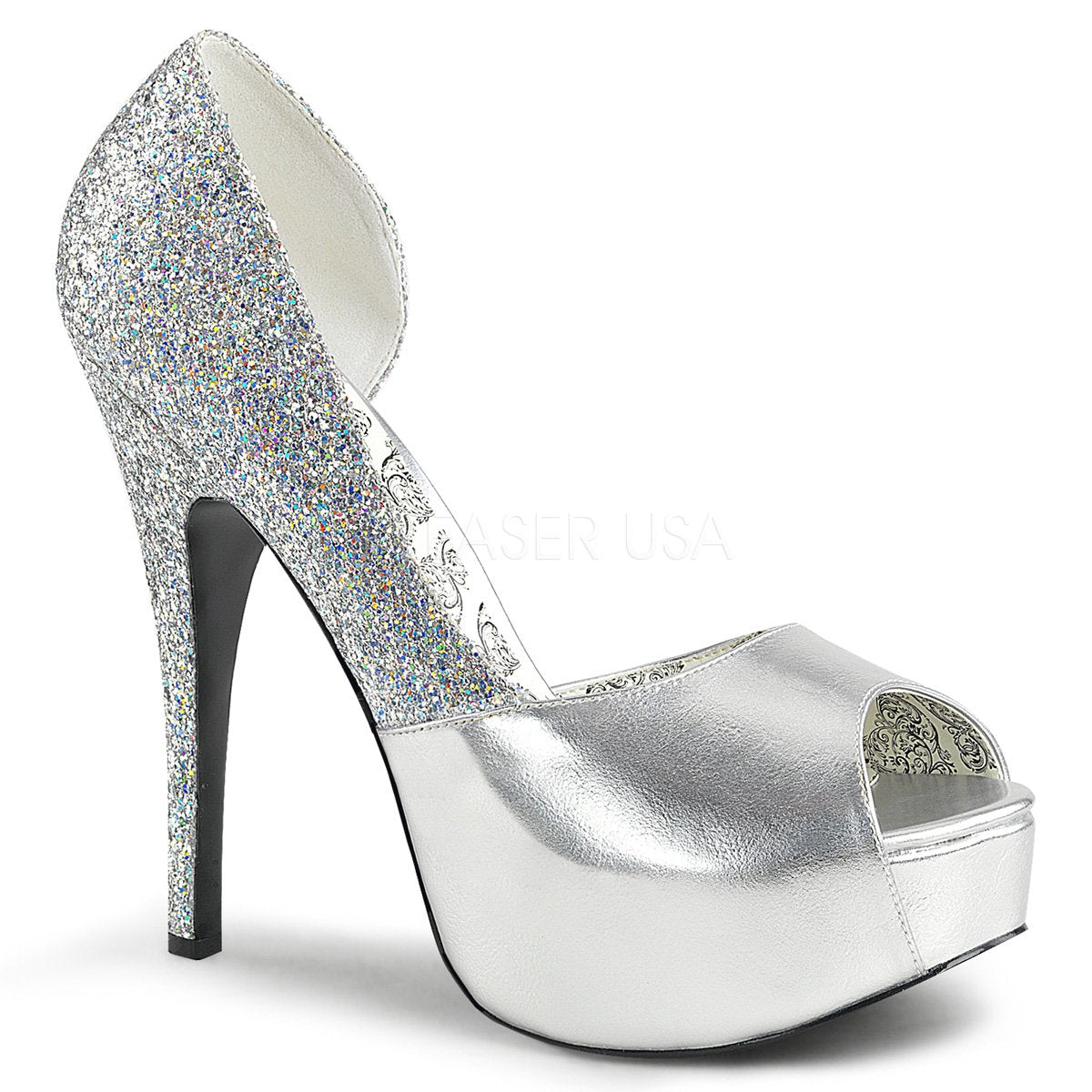 Sparkly Silver Evening Party Womens Sandals 2020 Sequins Ankle Strap 10 cm Stiletto  Heels Open / Peep Toe High Heels