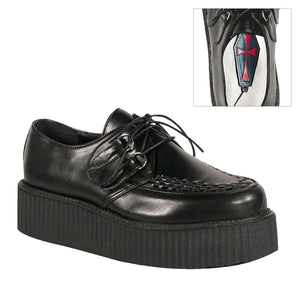 men's lace-up black shoe with 2-inch platform V-Creeper-502