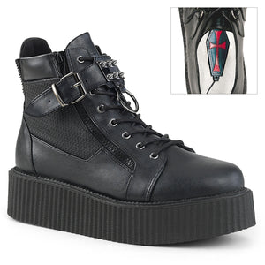 lace-up oxford creeper boots with 2-inch platform, buckle and spikes V-Creeper-566