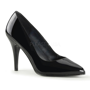 Classic woman's black patent pump shoe with 4-inch spike heels Vanity-420