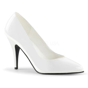 Classic woman's white pump shoe with 4-inch spike heels Vanity-420