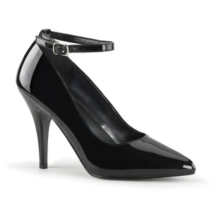 black ankle strap pump with 4-inch high heel Vanity-431