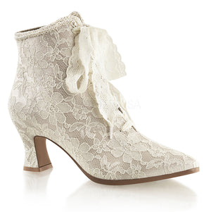 Lace overlay on satin ankle bootie with 2.75-inch heel Victorian-30