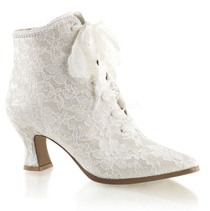 ivory Lace overlay on satin ankle boot with 2.75-inch heel Victorian-30
